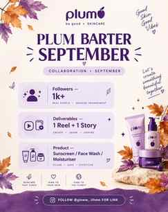 PLUM BARTER - SEPTEMBER 🍁💜

1k+ followers? You can get FRE