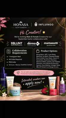 ✨ HONASA × INFLUINGO September Barter Collab ✨
Beauty & Skin