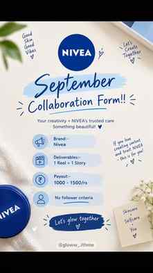 September Collab Form is LIVE!! 💙✨
NIVEA x YOU - Let's glow