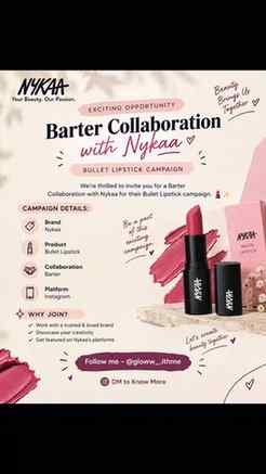 ✨ Nykaa Barter Collaboration Alert! 💄
Bullet Lipstick Campa