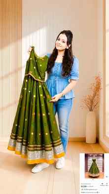 Green flag? 🚩 Nahhh… GREEN CHANIYA CHOLI 💚💃🏻✨”
Navratri 