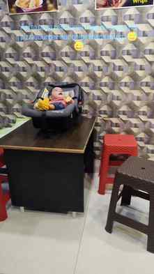 First visit to restaurant. #papasboy #excited #brandcollabor