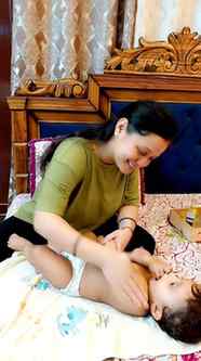 Our daily baby massage routine features Aurganicum Wood Pres