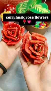 Diy corn husk rose flowers🌹💗 #diy #viral #instagram #viral