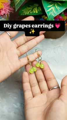 Diy grapes earrings 💗✨ #diy #instagram #handmade #craft #vi