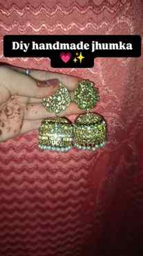 DM to order ❤️Diy handmade heavy chain jhumka part - 1 💗✨#d