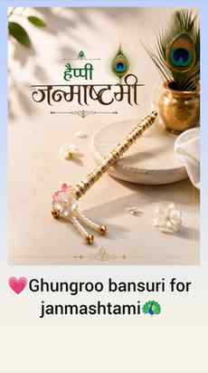 Diy ghungroo flute for janmashtami 🦚✨#diy #handmade #janmas
