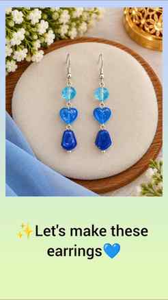 Diy handmade beautiful earrings 💙✨#diy #instagram #handmade
