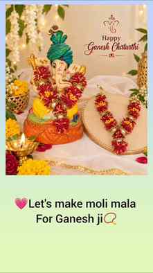 Diy moli mala for Ganpati Bappa 📿💗#diy #mala #ganeshchatur