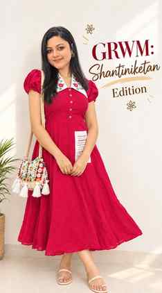 GRWM: Shantiniketan Edition ❤️🌿
A little red, a little desi
