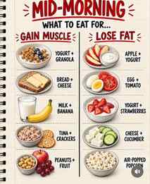 🥗 MID-MORNING SNACK IDEAS: MUSCLE GAIN vs FAT LOSS 💪❤️
Wo