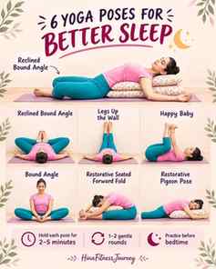 Struggling to sleep peacefully? 🌙 Try these 6 relaxing yoga