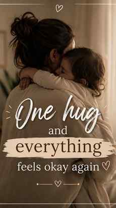 No therapy.
No vacation.
No perfect day.

Just one hug from 
