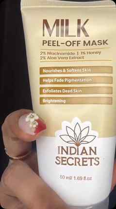 Trying the Indian Secrets Milk Peel-Off Mask 🥛✨
ㅤ
This milk
