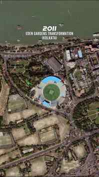 Eden Gardens, Kolkata — Then vs Now 🏏🌿
From above, the tra