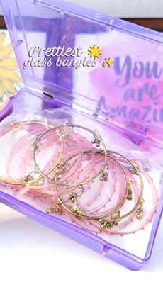 Pink glass bangles, a little sparkle, and lots of desi charm