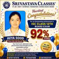 🎉 Proud Moment for Srivastava Classes! 🎉
🌟 Avya Sood Scor