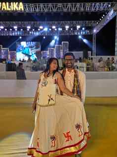 Two hearts, one festive vibe, and a little Gujarati magic! ❤