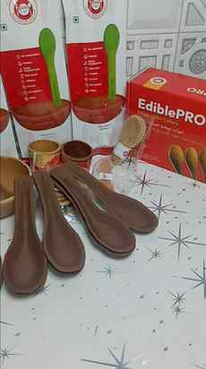 Edible cutlery made of millet, chocolate,ragi
Eco-friendly,s