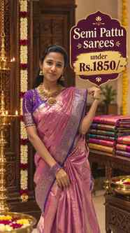 Kothapet lo Semi Pattu Sarees Under Rs.1850/-
Buy any 3 sar