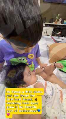 He really loves to take care of her little sister and it see