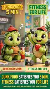 Junk food satisfies you 5 min, Fitness satisfies you FOR LIF