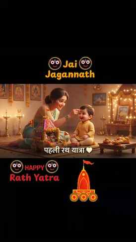 छोटे हाथ, बड़ी भक्ति 😍`
पहली रथ यात्रा घर पर ही हो गई`

Bal