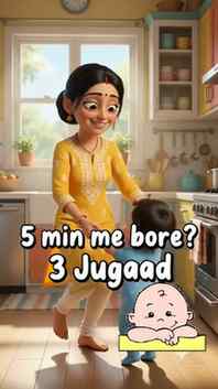 Moms ye 3 jugaad save kar lo 😂
Baby 2 min me bore ho jaye t