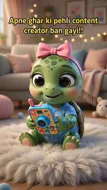 Apne ghar ki pehli content creator ban gayi!! 😍🐢  

#KidsC
