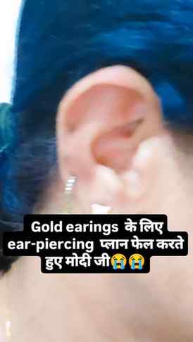 Gold earings ke liye piercing plan fail.

#trendingreels #re