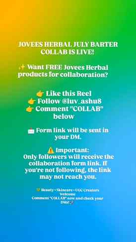 🎉 Jovees Herbal July Barter Collaboration is LIVE! 💚

If y