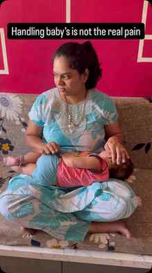 Handling baby is not a pain #trending #cutebaby #viralreeĺs