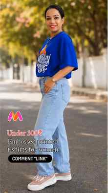 Cotton embossed printed t shirts for women under 300₹ from M