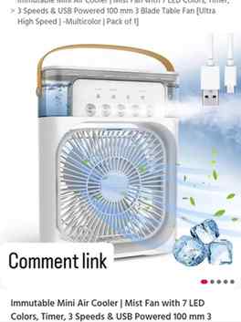 Mini chargeable cooler for summer

Comment link for link in 