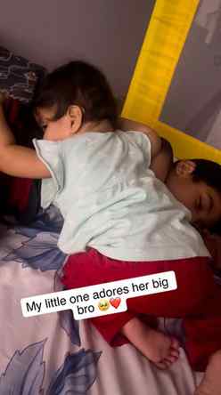 My 9-month-old’s favorite pastime: admiring her sleeping big