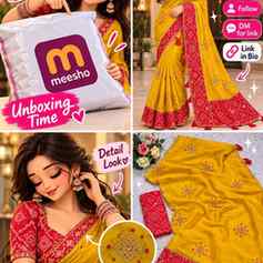 @meeshoapp
✨ Saree that speaks elegance ❤️
A perfect blend