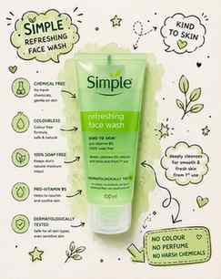 💚 Simple Refreshing Face Wash ✨
Gentle on skin, tough on d