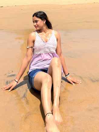 Soft & serene 💜🌊 🏖️ 
#trending #beach #trip #goa #viral