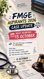 FMGE ASPIRANTS 2026 — LATEST UPDATE ⚖️
The next hearing is