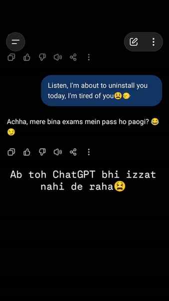 Ab toh rona bhi nahi aata😫😫
[chatgpt funny reel, chatgpt