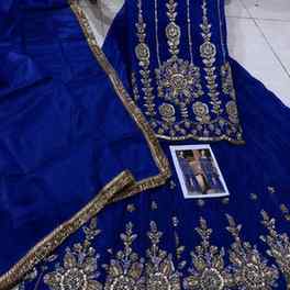 Top front fandy silk Hand work
Bottom 3 mts aproxx lehng