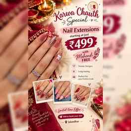 β¨ Karwa Chauth Special Nail Offer β¨
π
Nail Extensions start