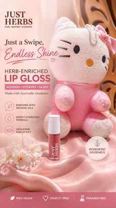 “Soft lips, glossy shine ✨💋 Just Herbs lip gloss – hydratio