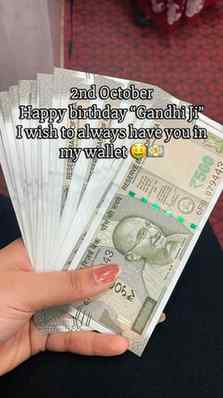 Happy birthday”Gandhi ji” #viral #trending #money #insta #li
