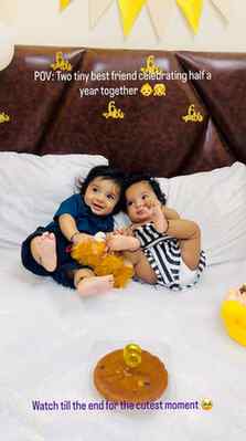 Half a year of double the giggles, double the tiny hands, an