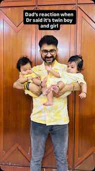 Papa got his prince and princess in one go 👑✨.
.
.
.
#twins