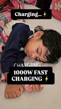Toddler = Tesla battery 😂🔋
3 ghante charging = 15 min me 1