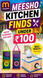 Found these amazing Meesho Kitchen Finds under ₹100 and hone