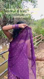 Elevate your traditional look with this effortless purple pr