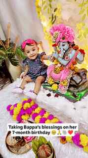 Her first Ganesh Chaturthi 🐘❤️ and she takes Bappa’s blessi